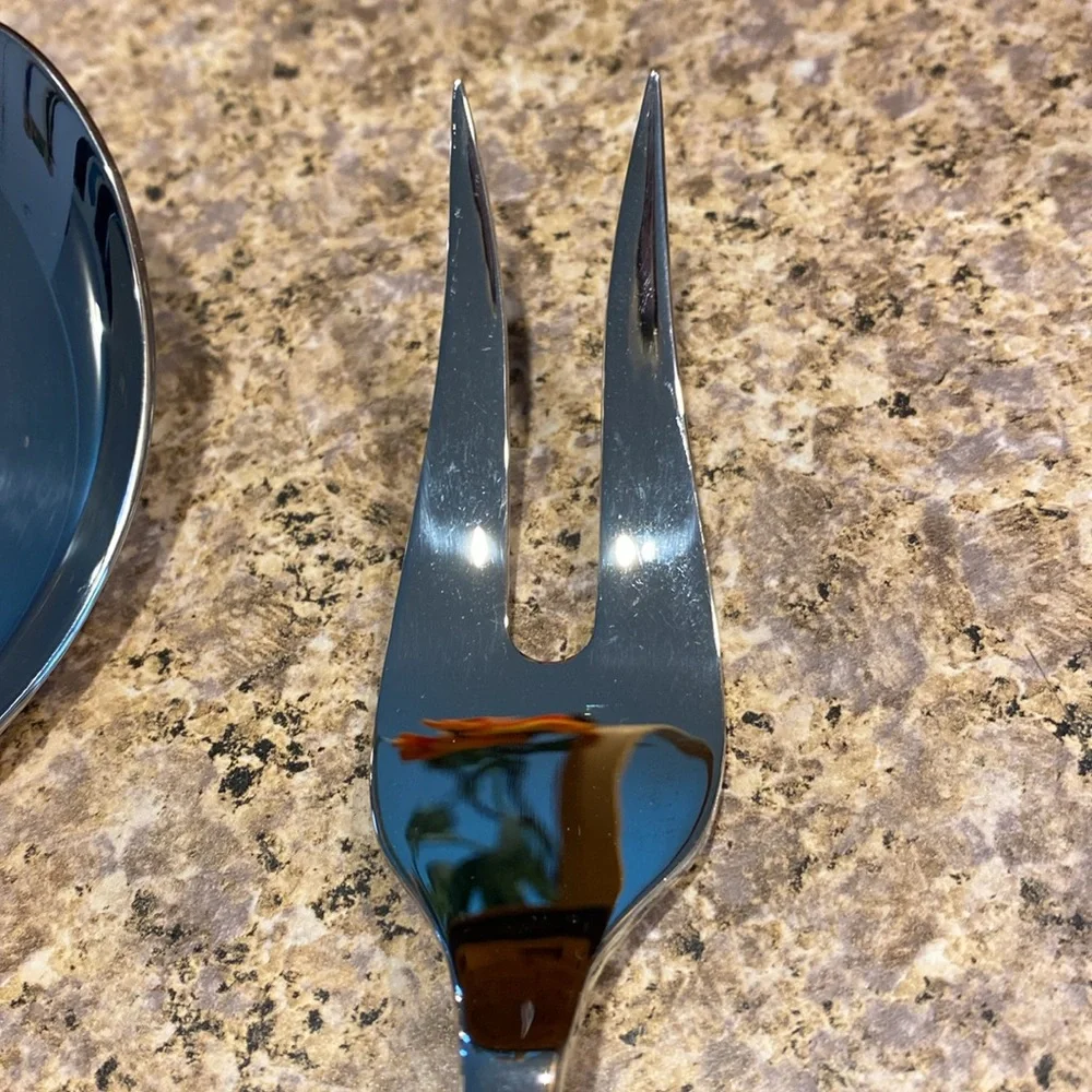 Barenthal Stainless 18/10 Serving Fork and Spoon France Silver